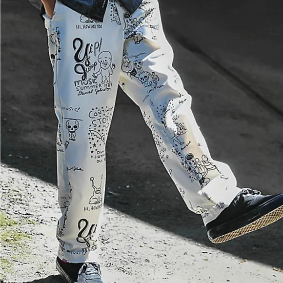 Pants White Vans Mens Style Vans X Daniel Johnston Mens Authentic